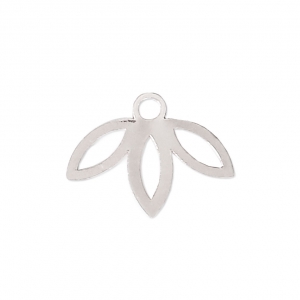 Breloque ajourée petite feuille exclu Perles & Co 9 mm - Placage Argent fin x1