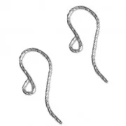 Crochets d'oreilles surface diamantée 11 mm en Argent 925  x2