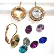 Dormeuses pour tissage porte-cabochon PureCrystal 1028/1088 8 mm doré x2