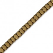 Mini rondelles facettées imitation hématite 3 mm Golden Mat x40 cm|raw }}
