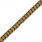 Mini rondelles facettées imitation hématite 3 mm Golden Mat x40 cm