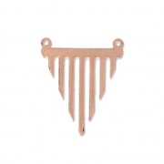 Intercalaire triangle 2 anneaux découpe laser 23x27 mm doré rose x1|raw }}