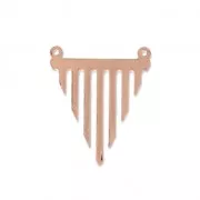 Intercalaire triangle 2 anneaux découpe laser 23x27 mm doré rose x1