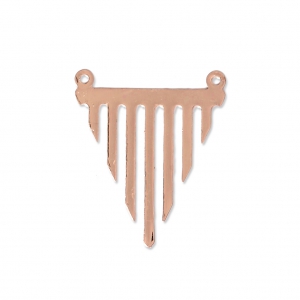 Intercalaire triangle 2 anneaux découpe laser 23x27 mm doré rose x1