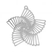 Pendentif étoile ajouré découpe laser 32 mm pour la création de bijoux - Argenté x1