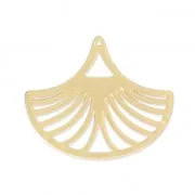 Pendentifs ajourés forme éventail découpe laser 25x30 mm - doré x2