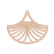 Pendentifs ajourés forme éventail découpe laser 25x30 mm - doré rose x2