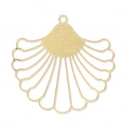 Pendentif feuille tropicale ajouré découpe laser 37x39 mm - doré x2|raw }}