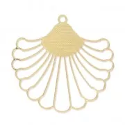 Pendentif feuille tropicale ajouré découpe laser 37x39 mm - doré x2