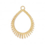 Pendentifs gouttes ajourés découpe laser 22x16 mm - doré x2