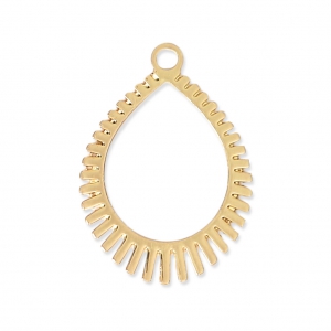 Pendentifs gouttes ajourés découpe laser 22x16 mm - doré x2