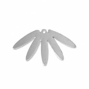 Pendentifs nénuphar découpe laser 25x14 mm - Argenté x2