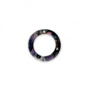 Pendentif anneau en acétate de cellulose 14.5 mm Ecaille de tortue Rose/Noir x1|raw }}