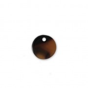 Sequin rond en acétate de cellulose 10 mm Ecaille de tortue Marron/Noir x1|raw }}