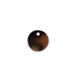 Sequin rond en acétate de cellulose 10 mm Ecaille de tortue Marron/Noir x1