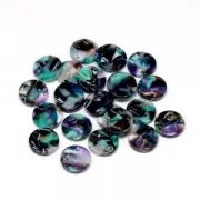 Sequin rond en acétate de cellulose 9.5 mm Ecaille de tortue Vert/Noir x1