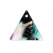 Sequin triangle en acétate de cellulose 16 mm Ecaille de tortue Vert/Noir x1|raw }}