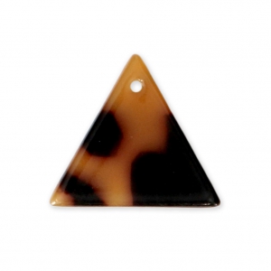 Sequin triangle en acétate de cellulose 16 mm Ecaille de tortue Marron/Noir x1