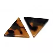 Sequin triangle en acétate de cellulose 16 mm Ecaille de tortue Marron/Noir x1