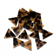 Sequin triangle en acétate de cellulose 16 mm Ecaille de tortue Marron/Noir x1