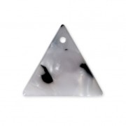 Sequin triangle en acétate de cellulose 16 mm Ecaille de tortue Blanc/Noir x1|raw }}