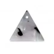 Sequin triangle en acétate de cellulose 16 mm Ecaille de tortue Blanc/Noir x1
