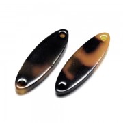 Intercalaire navette 2 trous en acétate 21x7 mm Ecaille de tortue Marron/Noir x1