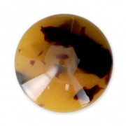 Cabochon rond en acétate de cellulose 18 mm Ecaille de tortue Marron/Noir x1