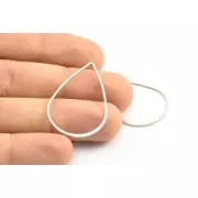 Anneau de montage et tissage goutte 38x25 mm - Argenté x1