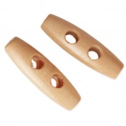 Boutons en bois style duffle-coat 40x10 mm Light Orange x2|raw }}
