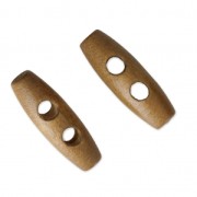 Boutons en bois style duffle-coat 29x10 mm Marron x4