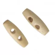 Boutons en bois style duffle-coat 29x10 mm Naturel x4