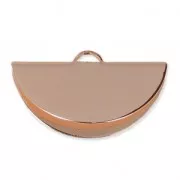 Embout pince demi-lune 28x15 mm doré rose HQ x1