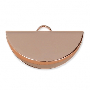 Embout pince demi-lune 28x15 mm doré rose HQ x1