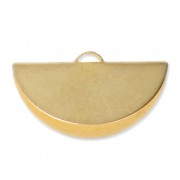 Embout pince demi-lune 28x15 mm Doré à l'or fin satiné x1