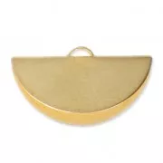 Embout pince demi-lune 28x15 mm Doré à l'or fin satiné x1