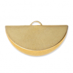 Embout pince demi-lune 28x15 mm Doré à l'or fin satiné x1