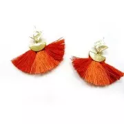 Embout pince demi-lune 28x15 mm Doré à l'or fin satiné x1