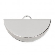 Embout pince demi-lune 28x15 mm argenté x1