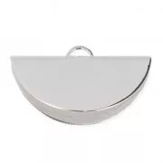 Embout pince demi-lune 28x15 mm argenté x1