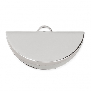 Embout pince demi-lune 28x15 mm argenté x1