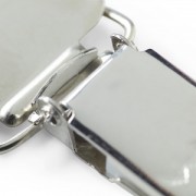 Set de 2 clips amovibles pince attache bretelle 30 mm argenté