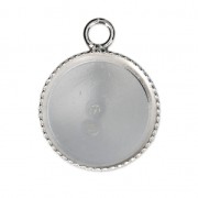 Serti pendentif pour cabochon rond fond plat 14 mm en Argent 925 x1|raw }}