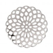 Estampes pendentifs rosaces 25 mm pour création de bijoux fantaisie argenté x4|raw }}