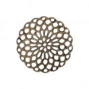 Estampes pendentifs rosaces 20 mm pour création de bijoux fantaisie bronze x4|raw }}