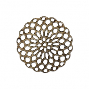Estampes pendentifs rosaces 20 mm pour création de bijoux fantaisie bronze x4