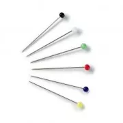 Epingles à piquer tête perle en verre 30x0.6 mm en Acier x10g