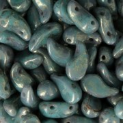 Perles en verre tchèque 2 trous Zoliduo® Right  5x8mm Jade Teracota Red x20|raw }}