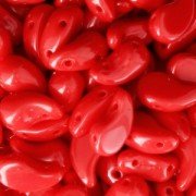 Perles en verre tchèque 2 trous Zoliduo® Left 5x8mm Red Coral x20|raw }}