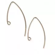 Crochets d'oreilles 23 mm en Gold filled (or laminé)  x2
